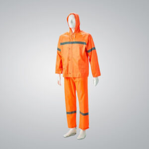 Reflective Rubberised Rain Suit Orange