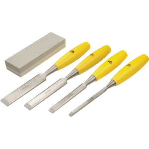 HON0820 - CHISEL MTS WOOD SET 4PC +OIL STONE WZ374